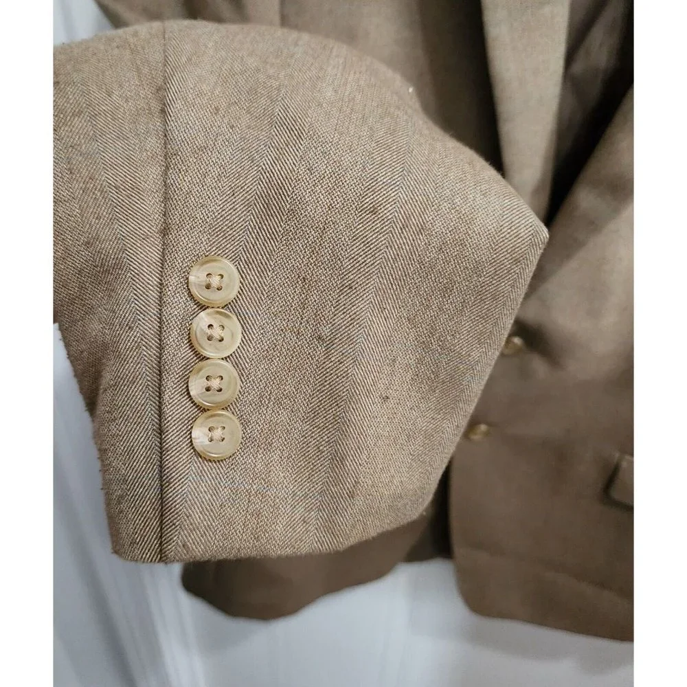 X2 Lauren Ralph Lauren LRL Blazer Sport Coat Suit‎ Jackets Beige/Gray Size 46/48